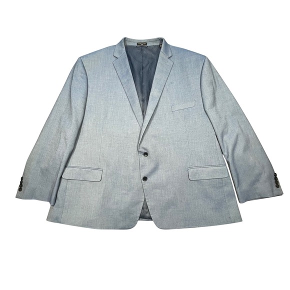 Shaquille O'Neal Other - Shaquille O'Neal Light Blue Two Button Notch Lapel Blazer Mens 58R